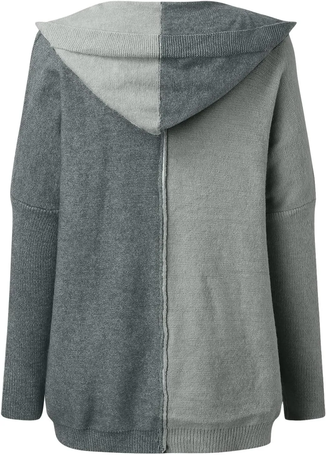 Women's Solid Color Hooded Knitted Sweater Button Down Loose Plus Size Chunky Cardigan Sweater 2024 Winter Outerwear