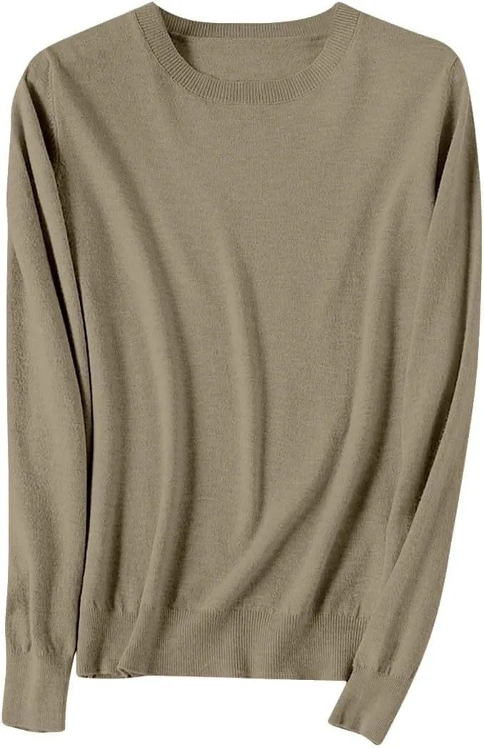 Womens Sweaters Knit Fuzzy Long Sleeve Solid Color Casual Pullover Tops Soft Warm Loose Trendy Winter Sweaters