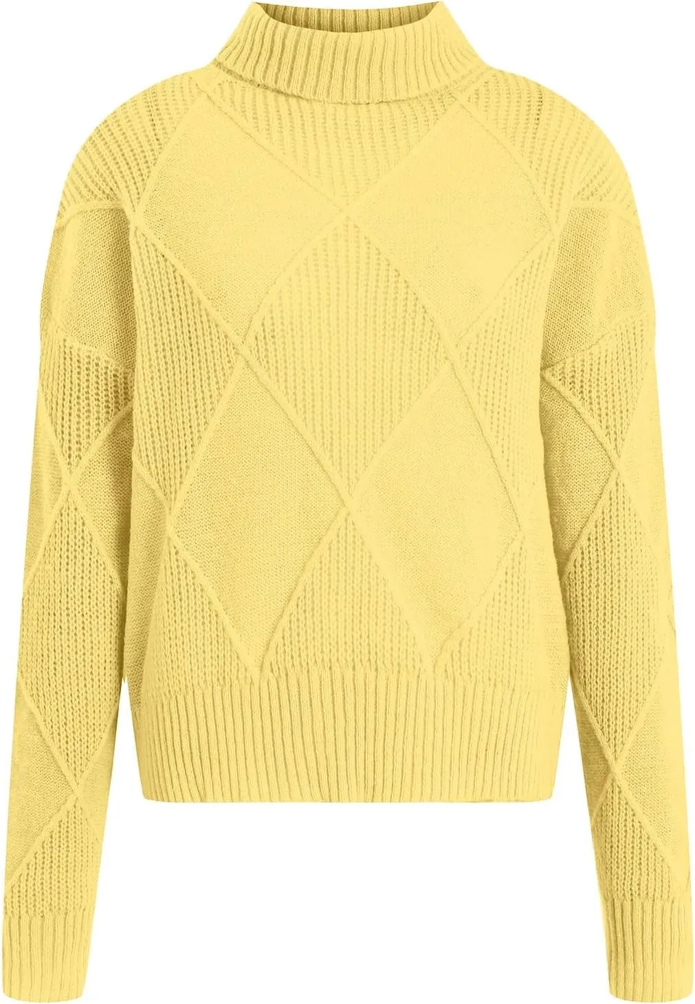 Womens Sweaters Women's Fall Sweaters Soft Sweaters for Women Oversized Turtleneck Long Sleeve Knitted Pullover