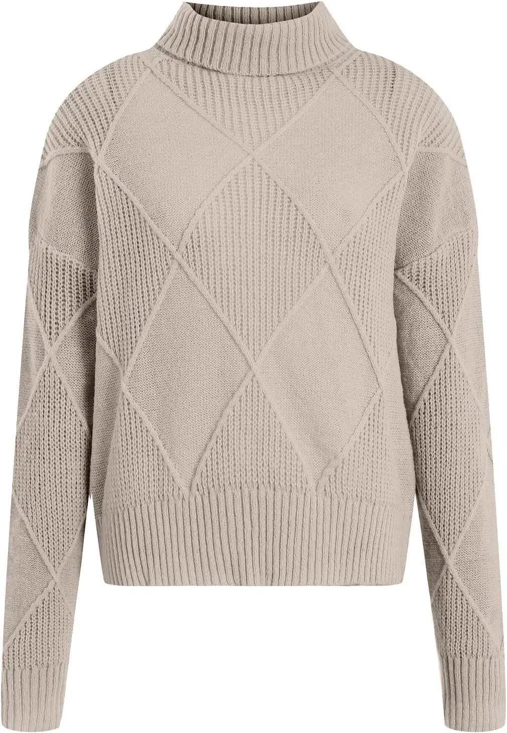Womens Sweaters Women's Fall Sweaters Soft Sweaters for Women Oversized Turtleneck Long Sleeve Knitted Pullover