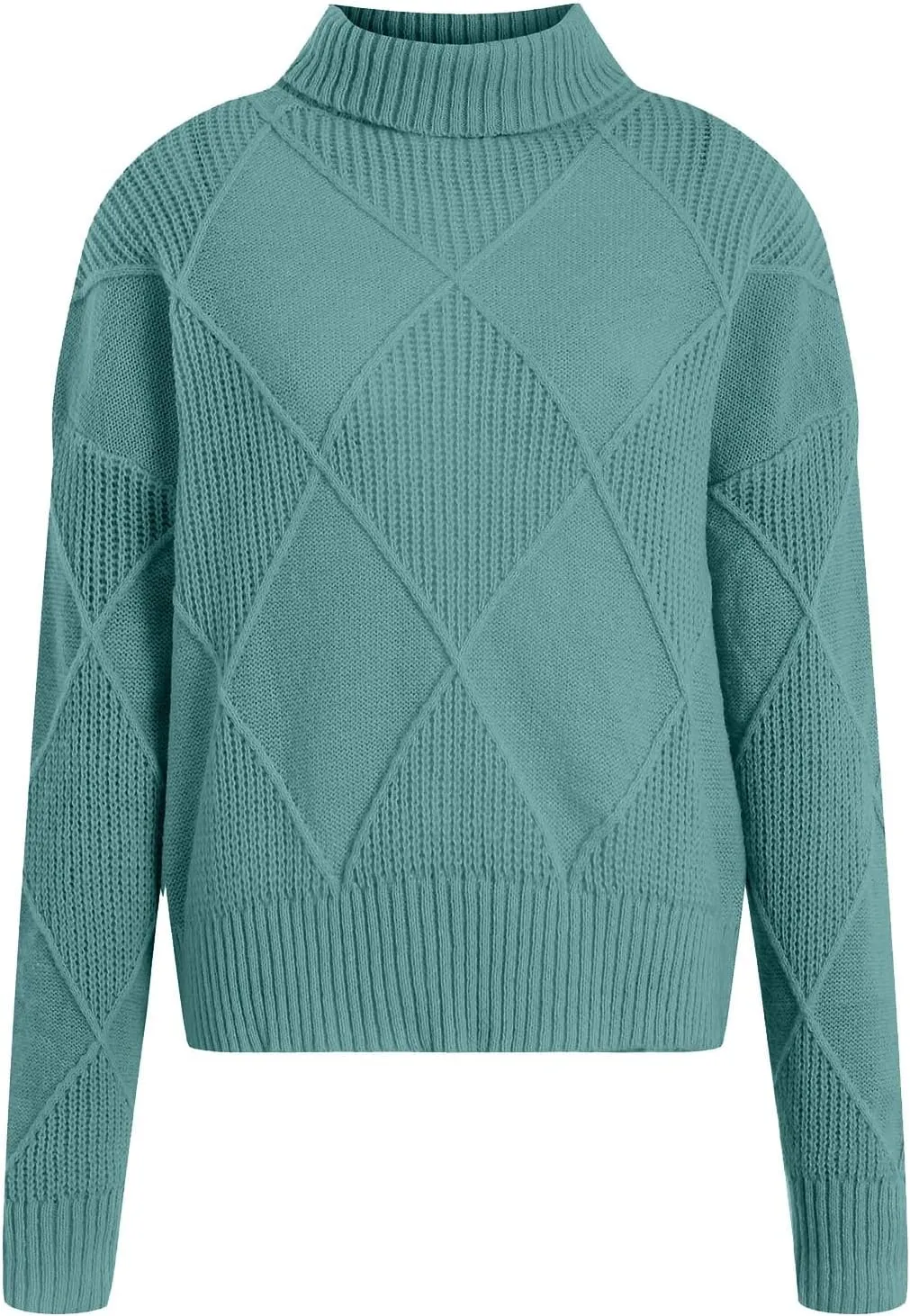 Womens Sweaters Women's Fall Sweaters Soft Sweaters for Women Oversized Turtleneck Long Sleeve Knitted Pullover