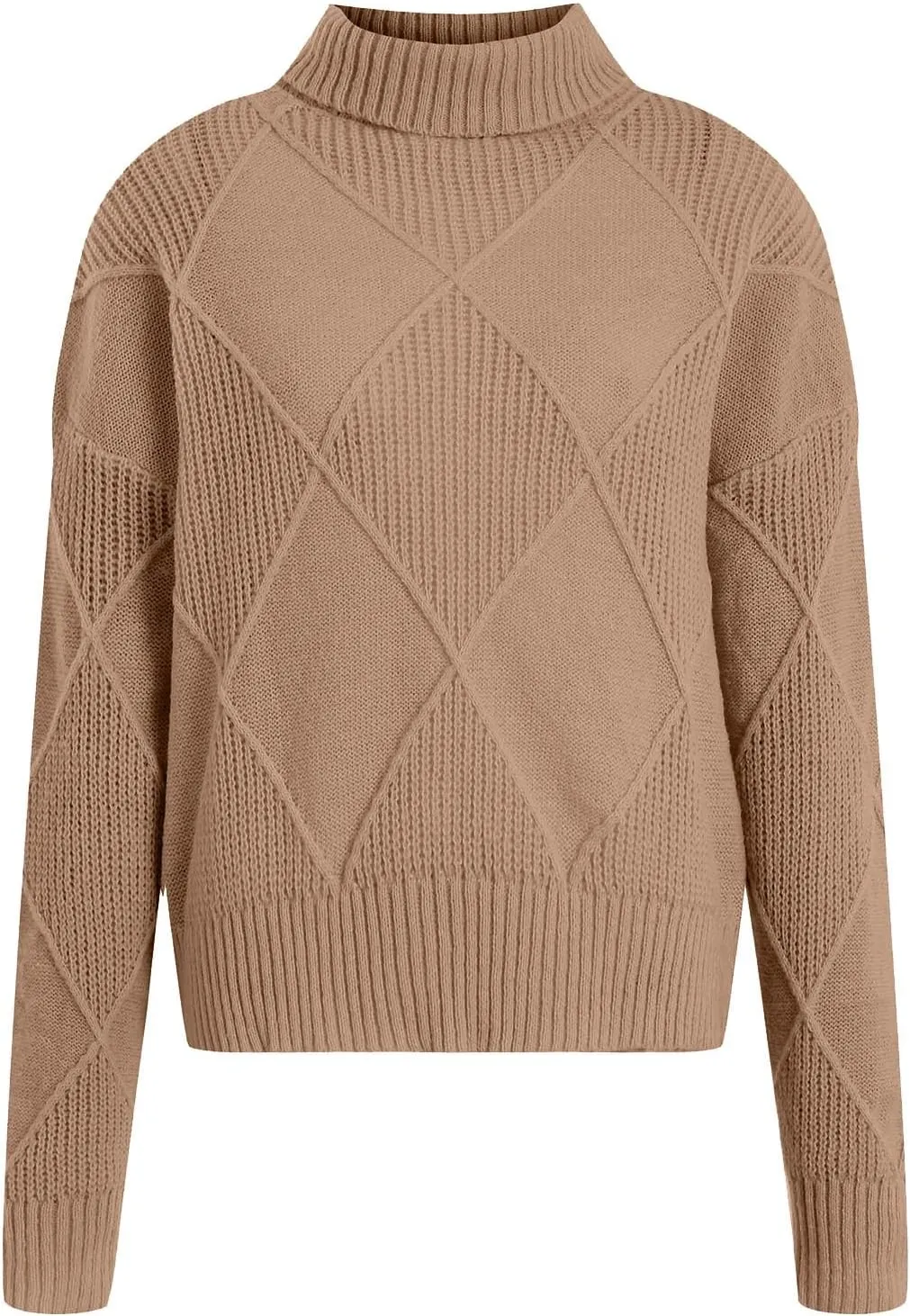 Womens Sweaters Women's Fall Sweaters Soft Sweaters for Women Oversized Turtleneck Long Sleeve Knitted Pullover