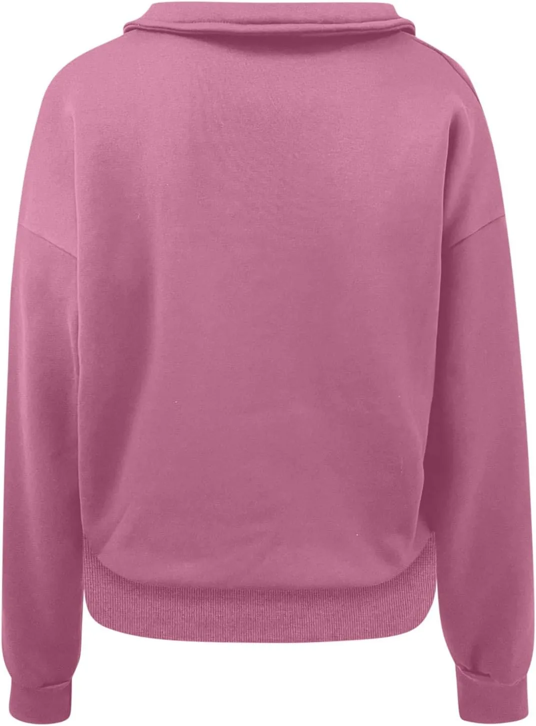 Womens Sweatshirt Cropped Half Zip Pullover Tops Solid Color Lapel Neck Sweatshirs Fleece Fashion Fall Outfits 2024