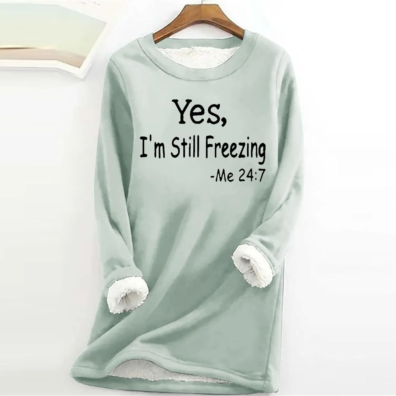 Women's Sweatshirt Letter Print Graphic Sweater Fleece Sweatshirts for Women Trendy Winter Warm Pullover Tops 2024