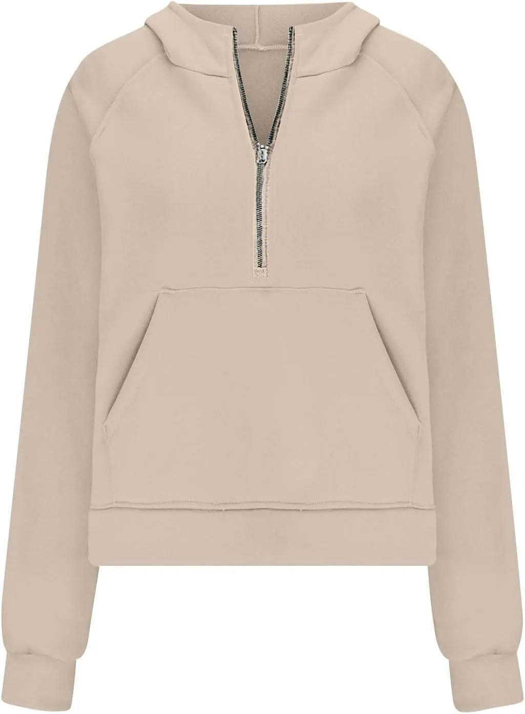 Womens Sweatshirts Half Zip Cropped Pullover Fleece Quarter Zipper Hoodies Fall Fashion Outfits With Pocket