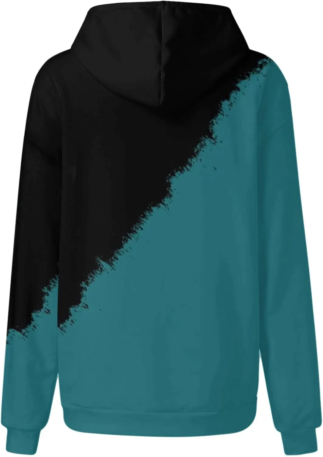 Women's Tie Dye Hoodies Fall Long Sleeve Casual Color Block Oversized Pullover Sweatshirt with Pocket