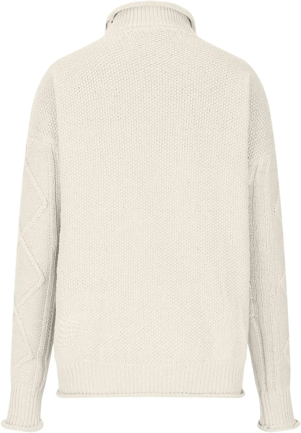 Women's Turtleneck Long Sleeve Loose Oversized Chunky Knitted Pullover Sweater Jumper Tops Fall Casual Solid Sweaters