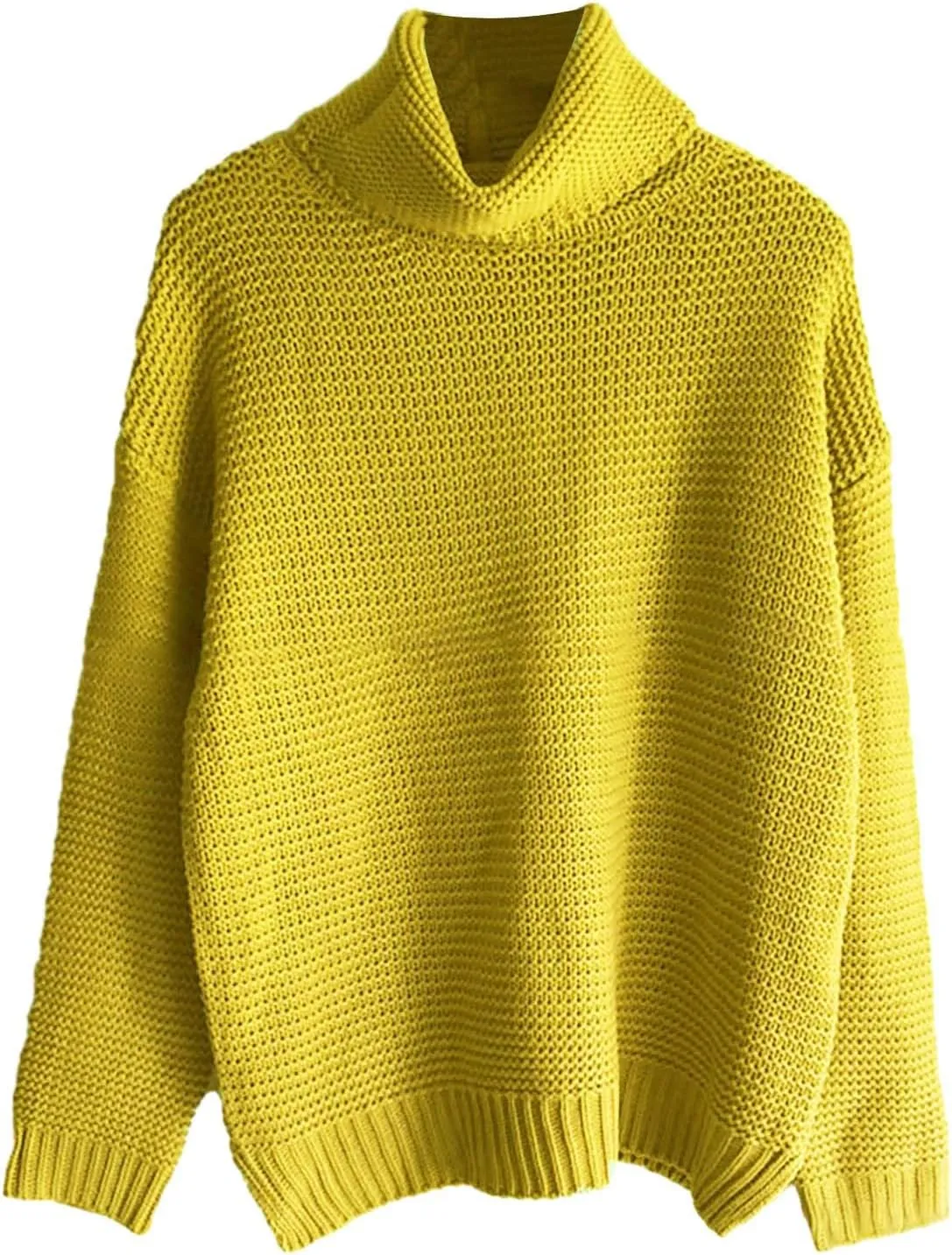 Womens Turtleneck Sweater Knit Long Sleeve Casual Shirts Fashion Fall Outfits Solid Color Layer Chunky Blouse