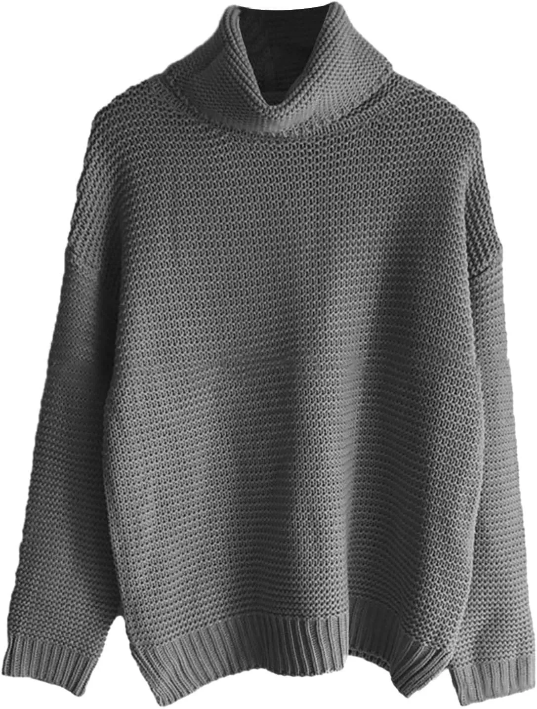 Womens Turtleneck Sweater Knit Long Sleeve Casual Shirts Fashion Fall Outfits Solid Color Layer Chunky Blouse