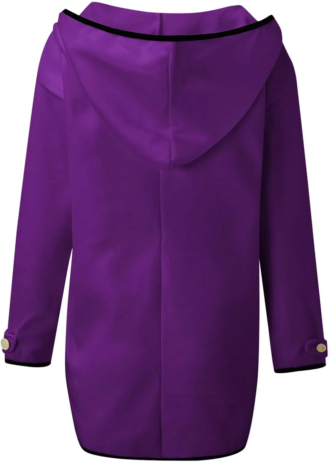 Womens Wool Blend Coat Single Breasted Trench Jackets with Hood Open Front Wool Coat Wool Blend Trench