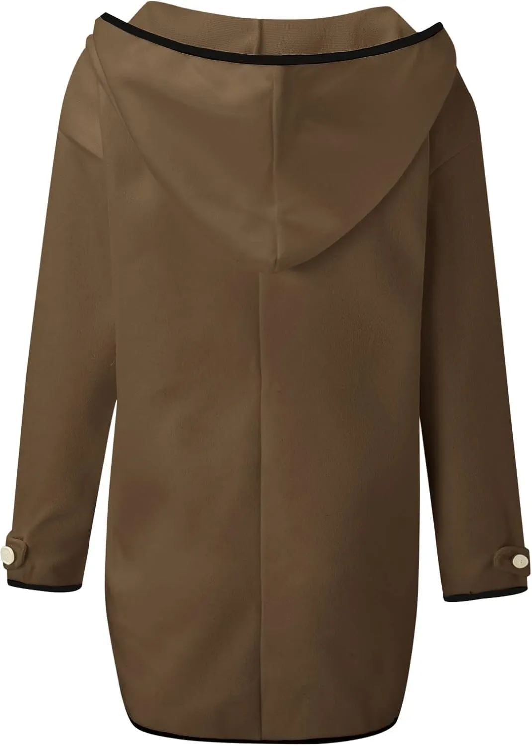 Womens Wool Blend Coat Single Breasted Trench Jackets with Hood Open Front Wool Coat Wool Blend Trench
