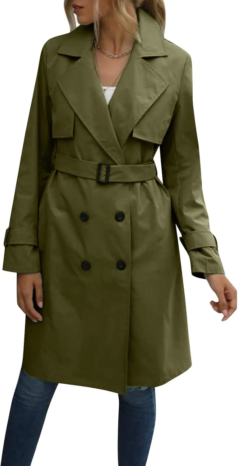 Women's Wool Coats Fashion Autumn And Winter Long-Sleeved Lapel Tweed Coat Windbreaker Jacket, M-3XL