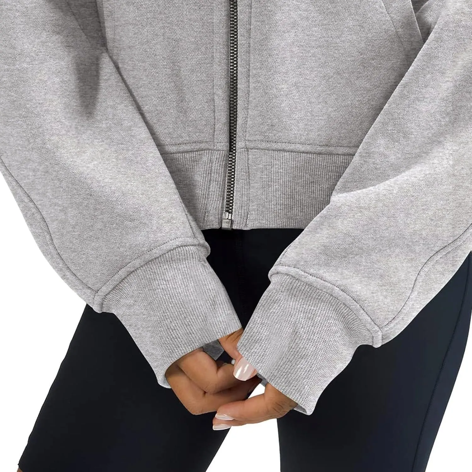 Womens Zip Up Hoodies Cropped Sweatshirts Fleece Pullover Casual Hooded Sweatshirt Fall Outfits Y2k Winter Tops 2024