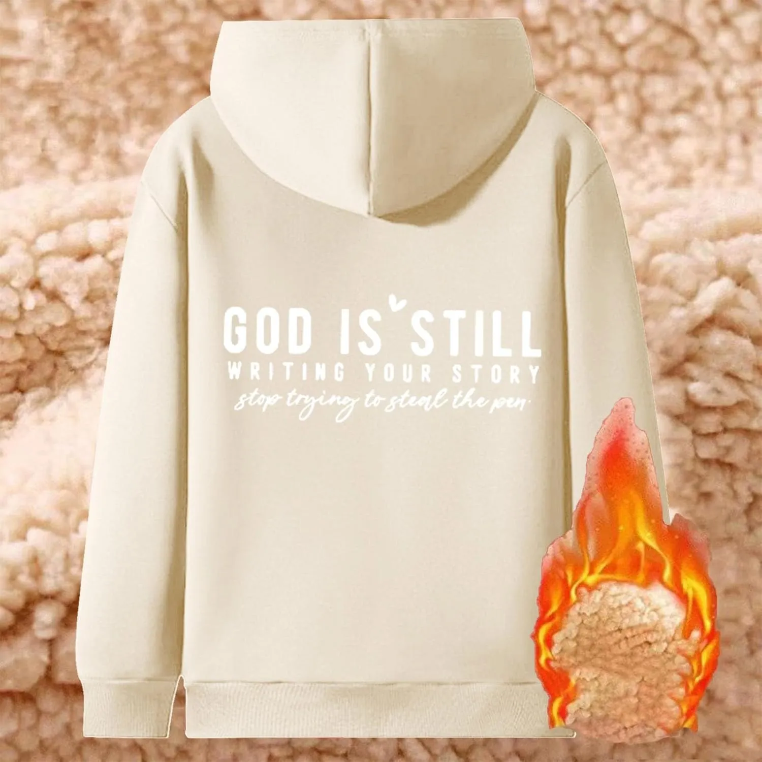 WYTong Fleece Lined Jackets for Women 2024 Grahpic Crewneck Zip Up Sweatshirts Winter Thick Warm Hooded Coat