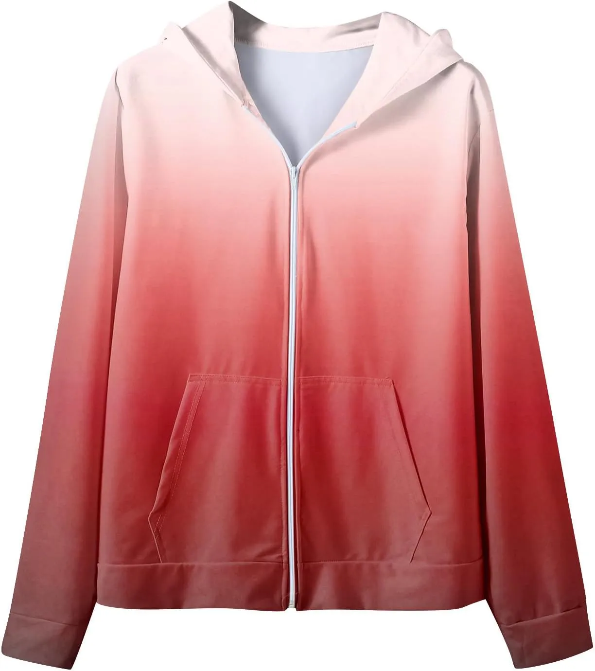 XIAXOGOOL Mens Athletic Hoodies Zip Up Big And Tall Sweatshirt Hooded Gradient Print Jackets Men Outwear Coats With Pockets