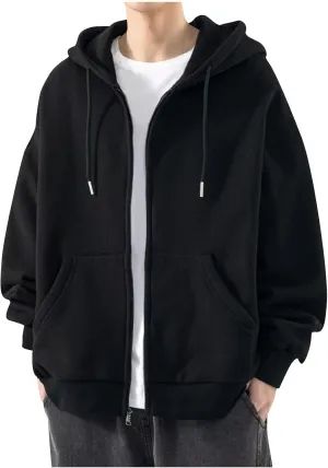 Ymosrh Men's Fashion Hoodies Long Sleeve Zip Up Hooded Sweatshirts with Pockets Gym Training Hoodie Jacket Coat, M-3XL