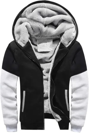 Ymosrh Men's Hooded Sweatshirt Zip Up Hoodie Fleece Lined Pullover Sweatshirts Casual Jacket Coat Sweatshirt, S-5XL