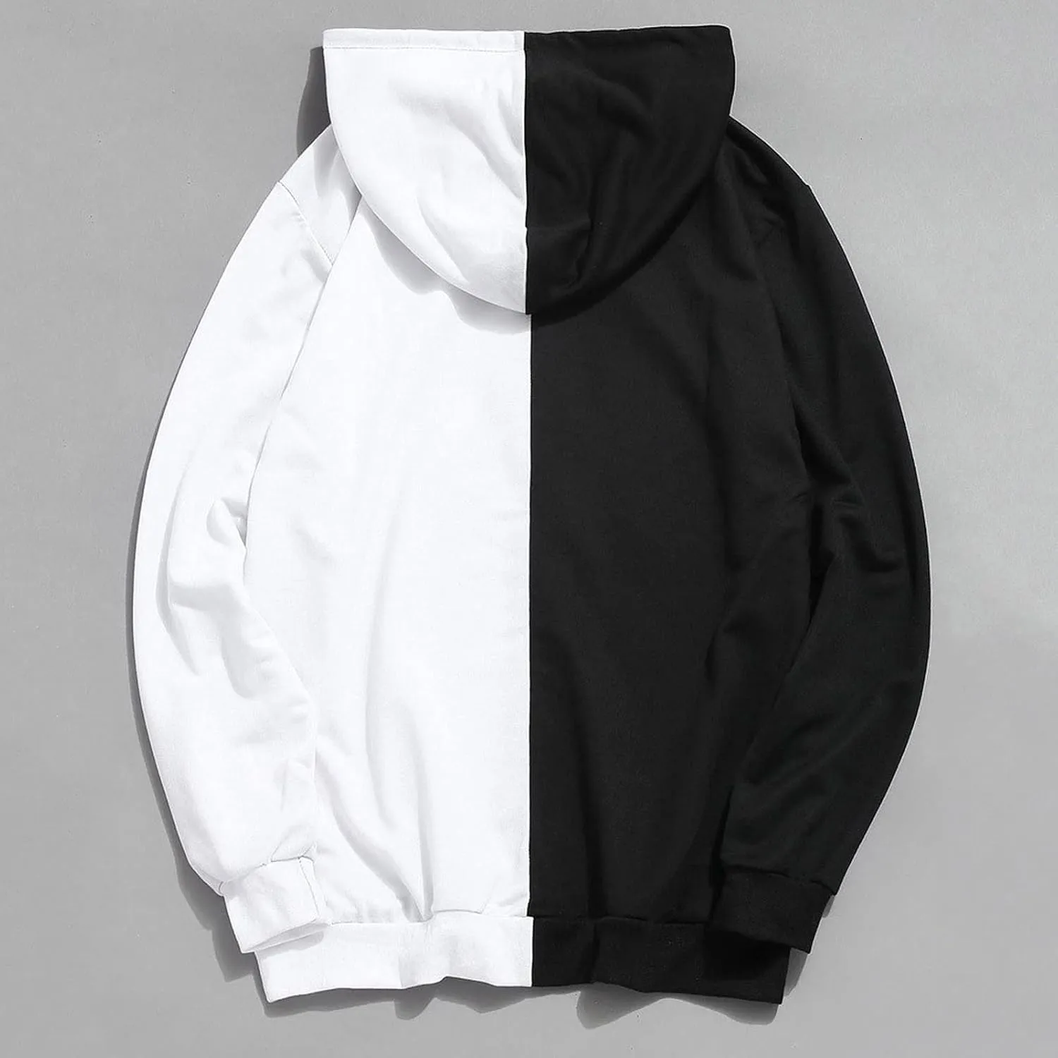 Ymosrh Men's Novelty Hoodies Sweatshirt Long Sleeve Color Block Hoodie Pullover Sweaters, S-2XL