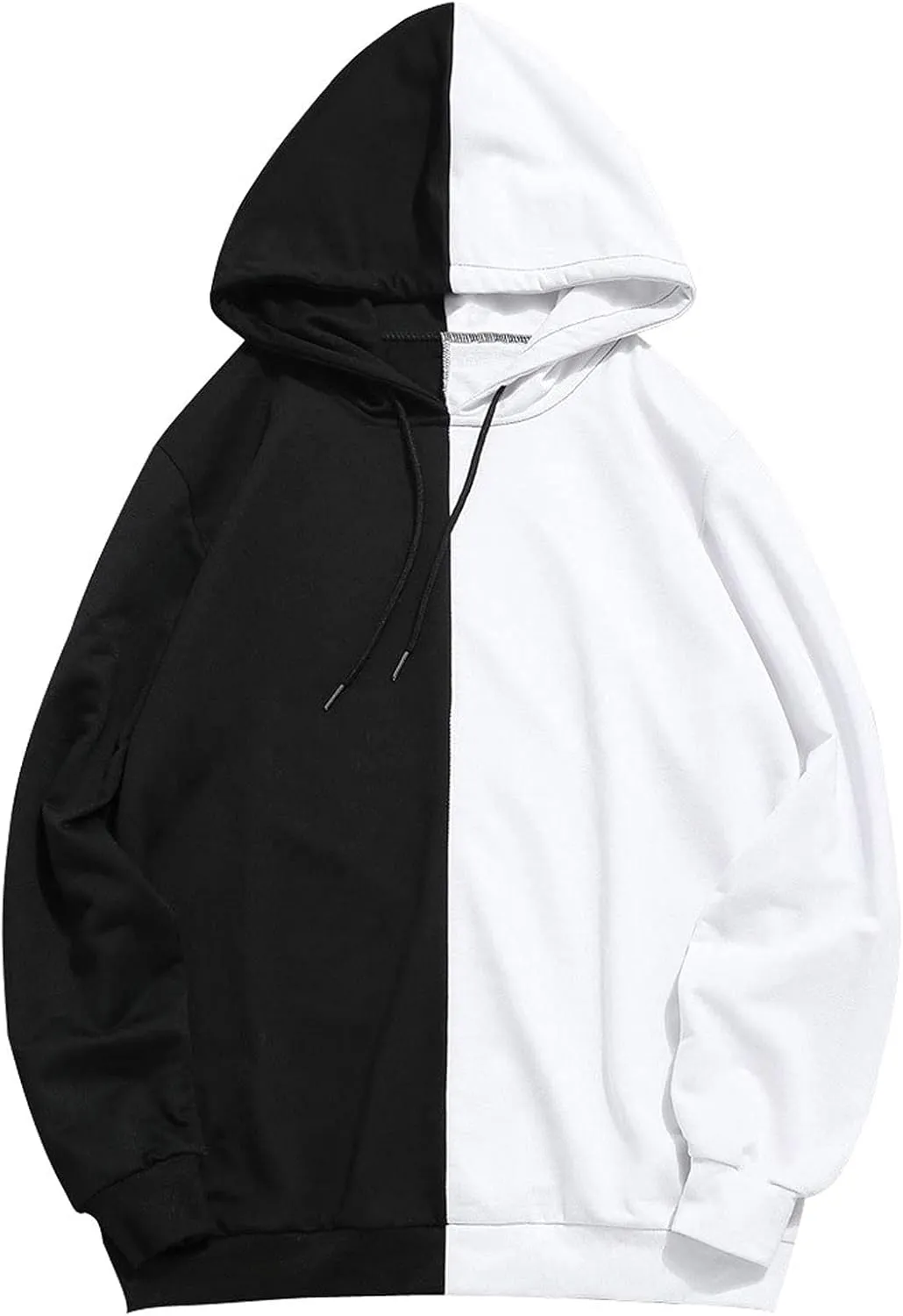Ymosrh Men's Novelty Hoodies Sweatshirt Long Sleeve Color Block Hoodie Pullover Sweaters, S-2XL