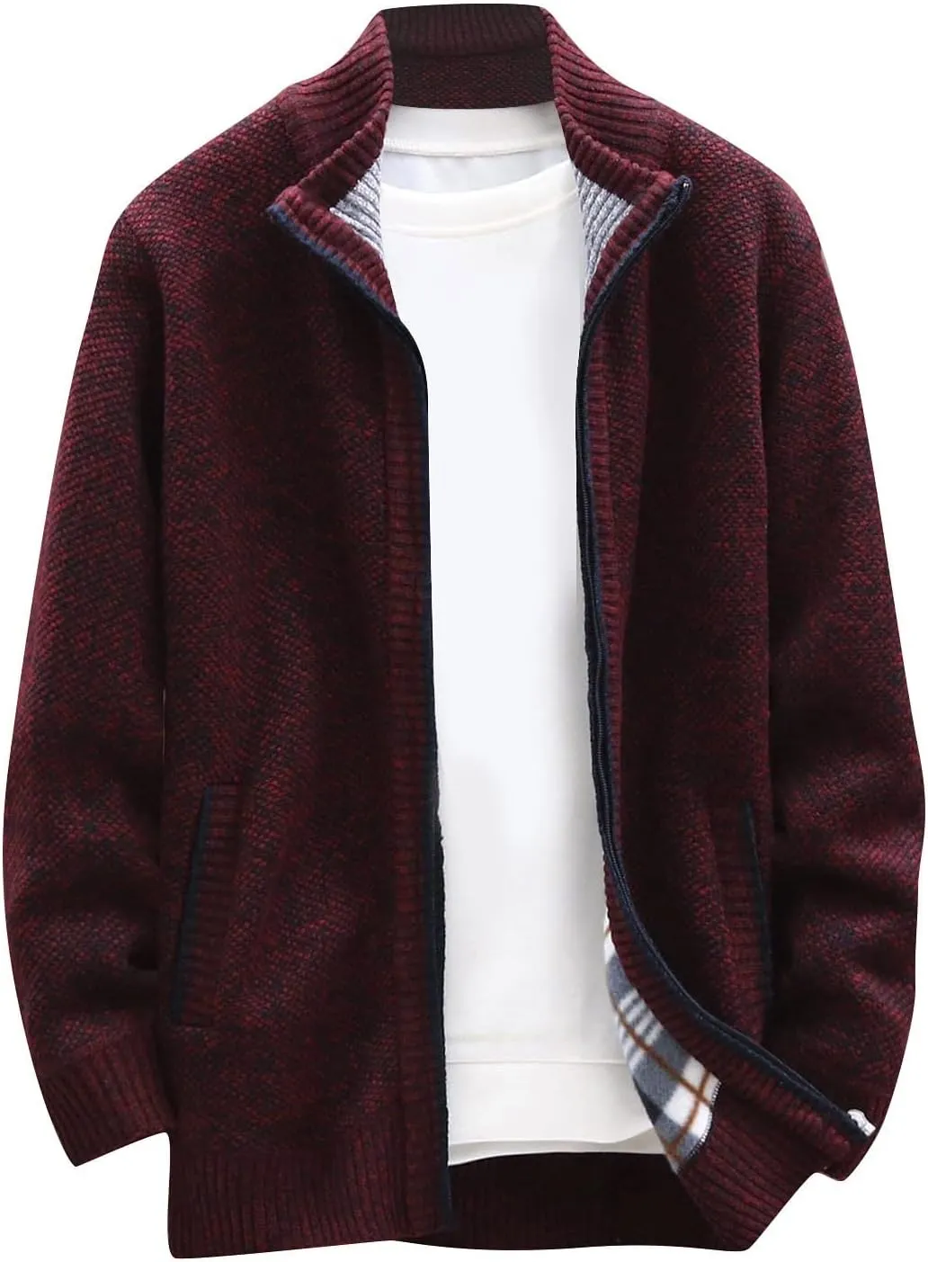 Ymosrh Winter Coats for Men Autumn and Men's Fashion Loose Cardigan Warm Lapel Hooded Jacket Sweater Mens Coats