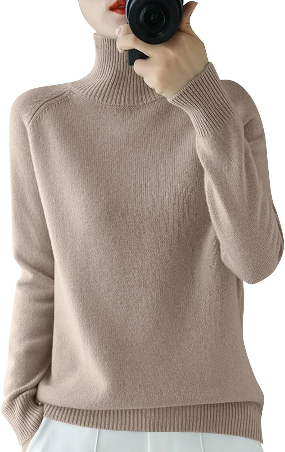 Ymosrh Women's Casual Sweaters Fall Winter Sweaters Oversized Long Batwing Sleeve Casual Pullover Sweater Tops, M-2XL