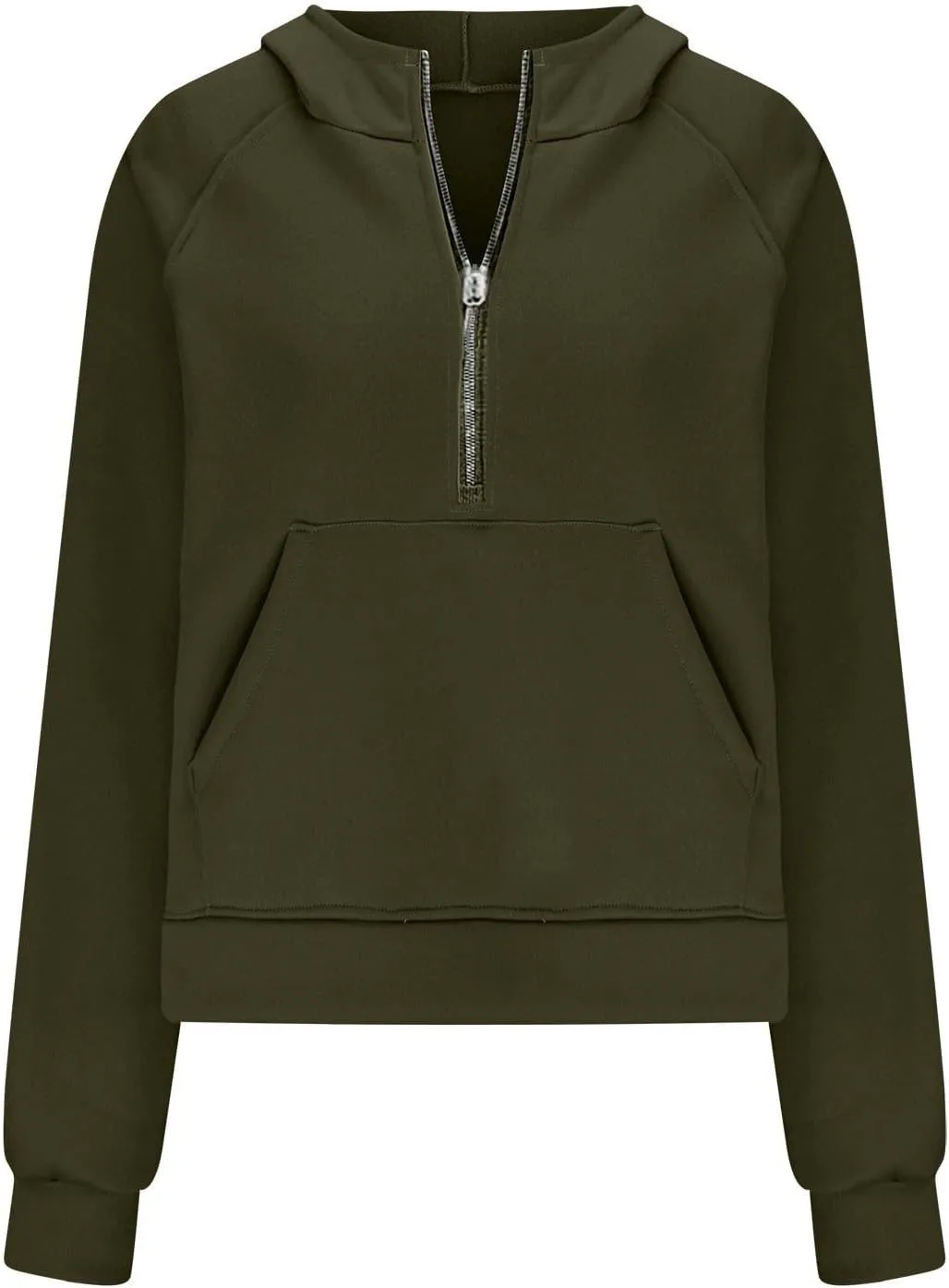 YRAETENM Half Zip Sweatshirt Women Oversized Cropped Fleece Jackets Long Sleeve Workout Hoodies Fall Clothes with Pockets