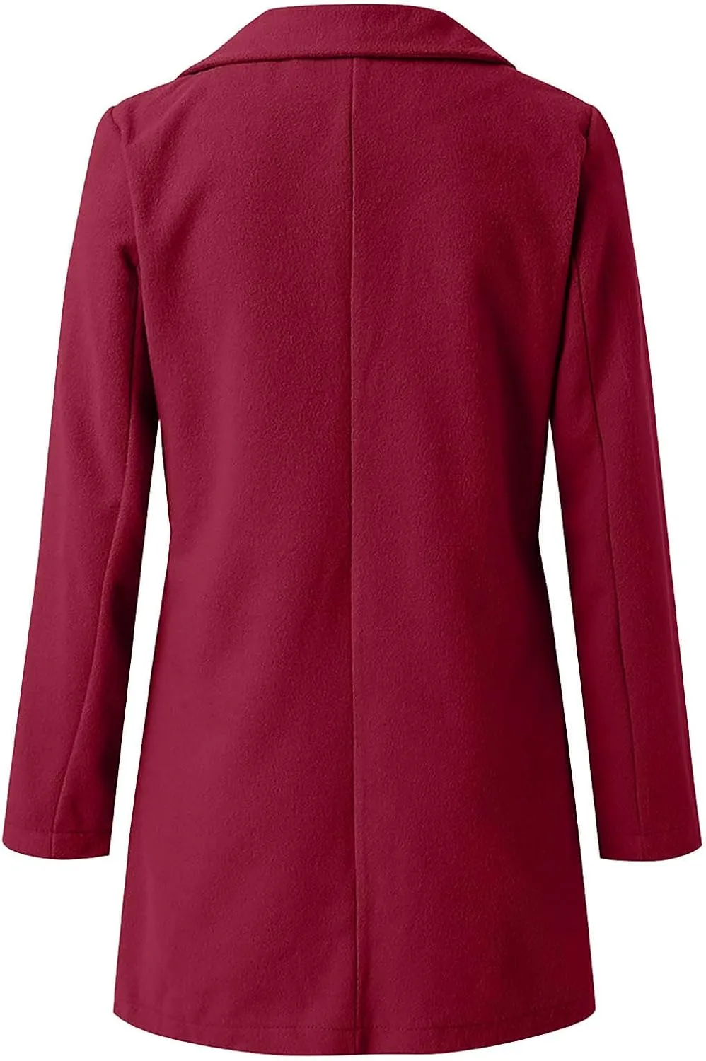 YRAETENM Wool Coats for Women Plus Size Business Notch Lapel Trench Coats Fall Winter Open Front Pea Coats Warm Outwear