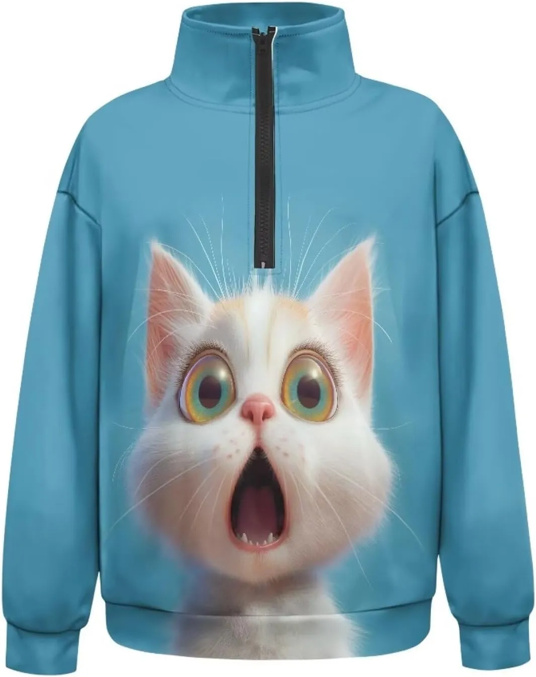 Ystardream Oversized Quarter Zip Sweatshirt Women Half Zip Hoodies Loose Fit